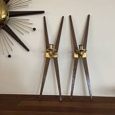 Atomic Wall Sconce Candle Holder Set Of