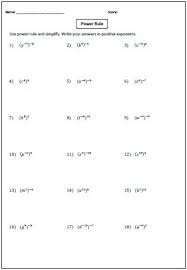 Exponents Worksheets Exponent