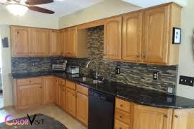 color granite goes with oak cabinets
