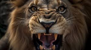 photo de lion effrayant lion