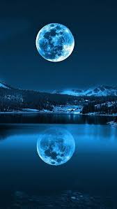 midnight moon moonlight blue sky hd