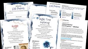 list poems winter lks2 text types