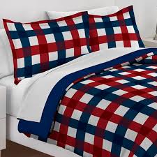 twin xl red blue comforter set