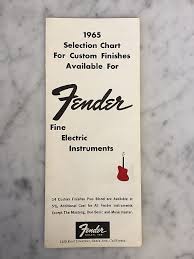 1965 Fender Color Chart Case Candy Stratocaster Telecaster Jazzmaster Jaguar Burgundy Sonic Blue