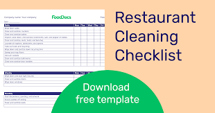 restaurant cleaning checklist