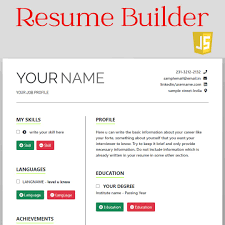 create a resume builder with html css