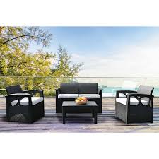 D Designs Ddss 272bg Biscayne Bay Brown 4 Piece Patio Seating Set With Coffee Table Brandsmart Usa