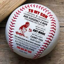 BB77) - BAB070 - Dad To My Son - And Suddenly A Man - Baseball Ball -  WarriorGift