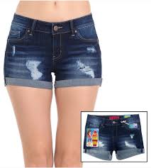 Details About Wax Push Up Shorts True Stretch Jean Short