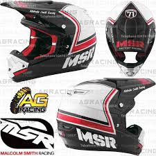 Details About Msr 2017 Adult Helmet Legend 71 Mav3 Black White Red Small Motocross Enduro Quad