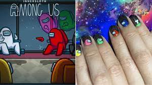 this among us inspired manicure has