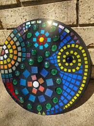 Round Colorful Mosaic Garden Stepping