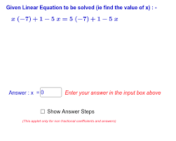 solve simple linear equations apply