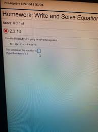 Solved Pre Algebra 8 Period 1 Q3 04