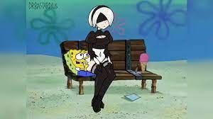 2b and spongebob