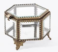 Fanusta Brown Hexagonal Glass Jewelry