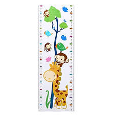 Animals Monkey Height Measure Wall Sticker For Kids Rooms