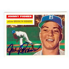 The topps baseball card set was released in 1995. Johnny Podres Autographed Baseball Card Brooklyn Dodgers 1995 Topps Archives 173 1956 Topps Style