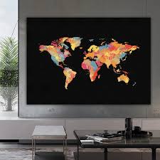 Colorful World Map Canvas Print World