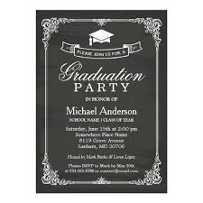 Classy Chalkboard Frame Modern Graduation Party 5x7 Paper Invitation