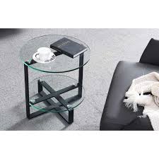 Side Tables Made Of Clear Glass Top