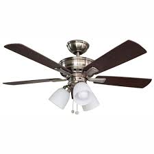 Hampton Bay Vaurgas 44 In Led Indoor Brushed Nickel Ceiling Fan With Light Kit 68144 The Home Depot