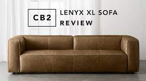 cb2 lenyx xl leather sofa review