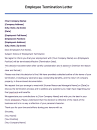 employee termination letter template
