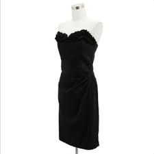 White House Black Market A99 Designer Medium Ruffle Mid Length Formal Dress Size 8 M 92 Off Retail