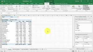 create an excel pivottable based on