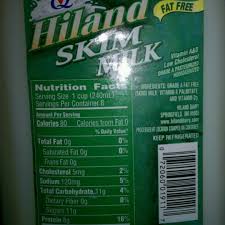 calories in hiland fat free skim milk