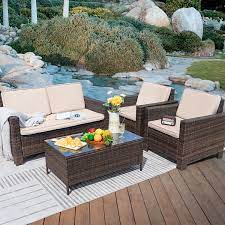 lacoo 4 pieces patio furniture sets