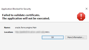 failed to validate certificate error