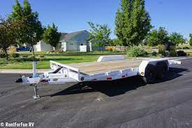 Dry it's a pleasure to tow and leaves you with plenty of cargo capacity to get your equipment where it needs to go. 20 Pj Flatbed Car Trailer Rental Hydraulic Tilt Deck Car Trailer Car S Tractor S Sxs S Atv S Etc