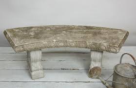 Vintage Curved Bench Cast Stone New
