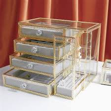 Modern Luxury Glass Jewelry Box Desk