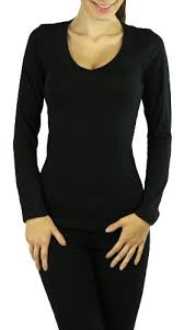 Emmalise Womens Plain Basic Scoop Neck Long Sleeve Tshirt