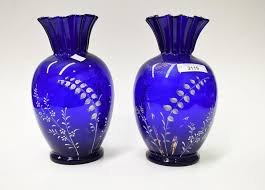 Antique Cobalt Blue Glass Vases
