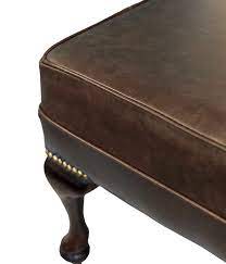 Leather Queen Anne Footstool Finline