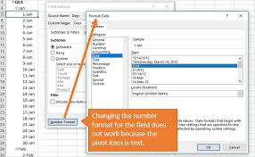 How To Change Date Formatting For Grouped Pivot Table Fields
