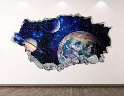 Space Wall Decal Earth Planet 3d