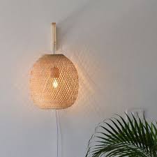 Plug In Wall Mount Lamp Pendant Round