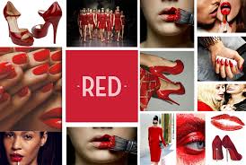 red nails lips shoes dresses