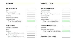 Personal Balance Sheet Template Excel Software Free Download