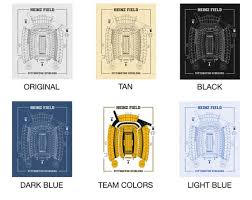 Print Of Vintage Heinz Field Seating Chart Seating Chart On Photo Paper Matte Paper Or Canvas