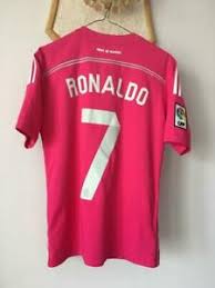Real madrid jersey adidas barcelona atlético de madrid real betis athletic club. Real Madrid 2014 2015 Away Pink Football Shirt Jersey Adidas Cristiano Ronaldo 7