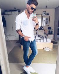 9 khaki hoodies style with light blue jeans for combination. White Shirt And Sky Blue Jeans Combination Shop Clothing Shoes Online