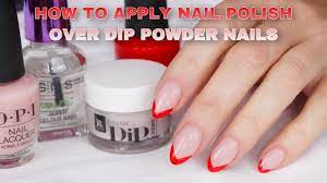 apply nail polish over dip powder nails