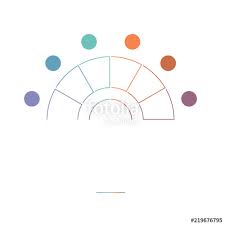 Colourful Pie Chart Semicircle Infographic Template With