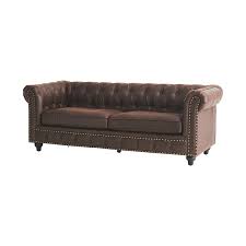 Providence Chesterfield Brown Faux